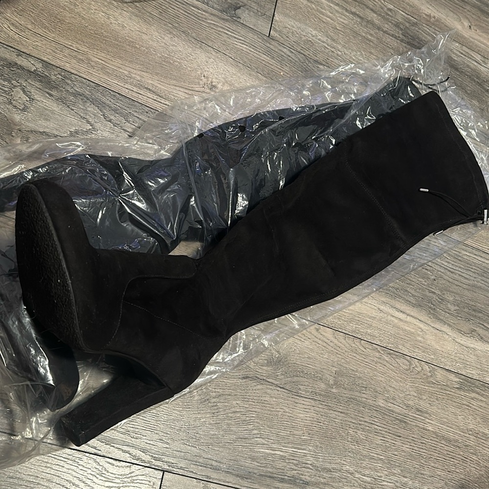Sam Edelman Knee High Faux Suede Black Sz 8